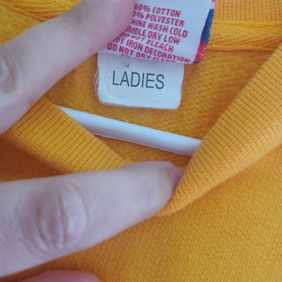 Vintage Ladies Sweatshirt, Yellow/Orange - Picture 3 of 4